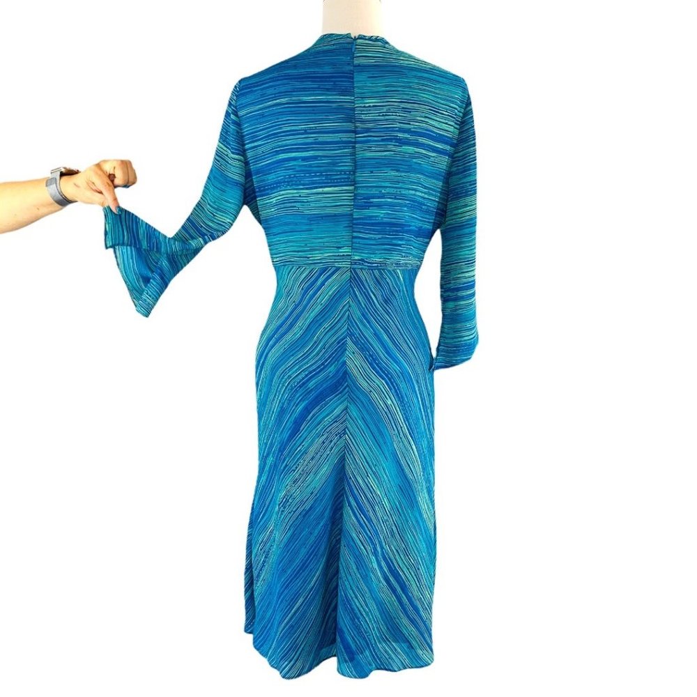 Vintage Dress 90s Cutout Neck with Bell Sleeves women’s 6 by CITRINE of Canada - Picture 6 of 10